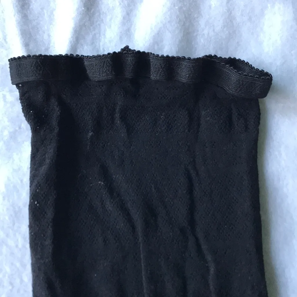 Black Fishnet Patterned Tights Open Foot - Image 3