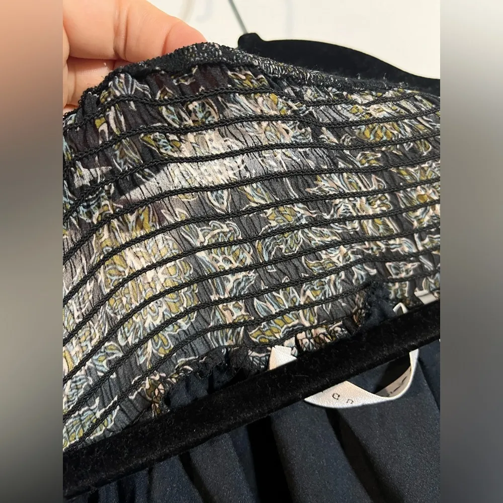 Susana Monaco Off The Shoulder Dark Colored Floral All Over Print Design Dress - Image 11