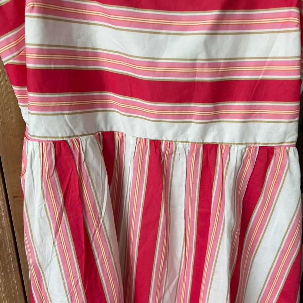 J. Crew maxi dress stripes pockets ruffles tiered flowy summer midi red jcrew - Image 4