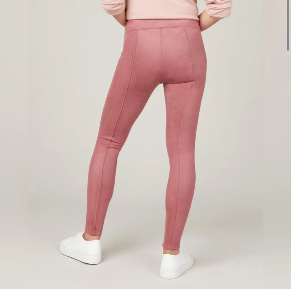 NWT Spanx Faux Suede Leggings pants Rich Rose mauve pink Size Small - Image 2
