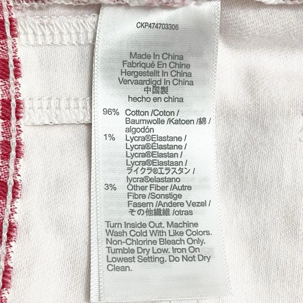 Madewell The Perfect Vintage Straight Leg Jean in Red Gingham Check Size 31 | 12 - Image 11