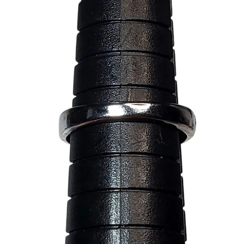 Silver Tone Green Enamel Rectangle Unsigned Sz 5.5 Minimalist - Image 4