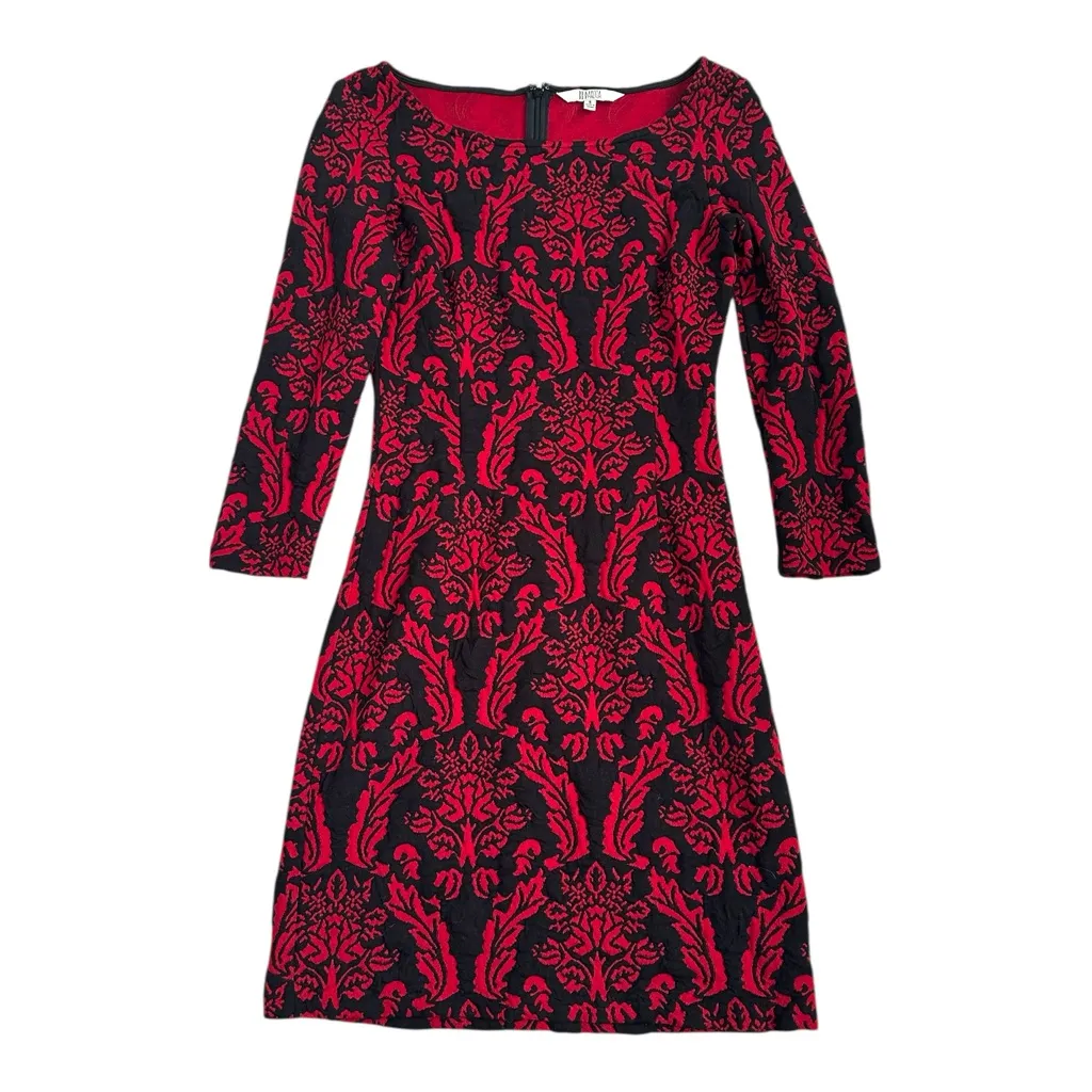 BB Dakota Corbin Long Sleeve Tapestry Knit Dress In Oxblood - Image 2