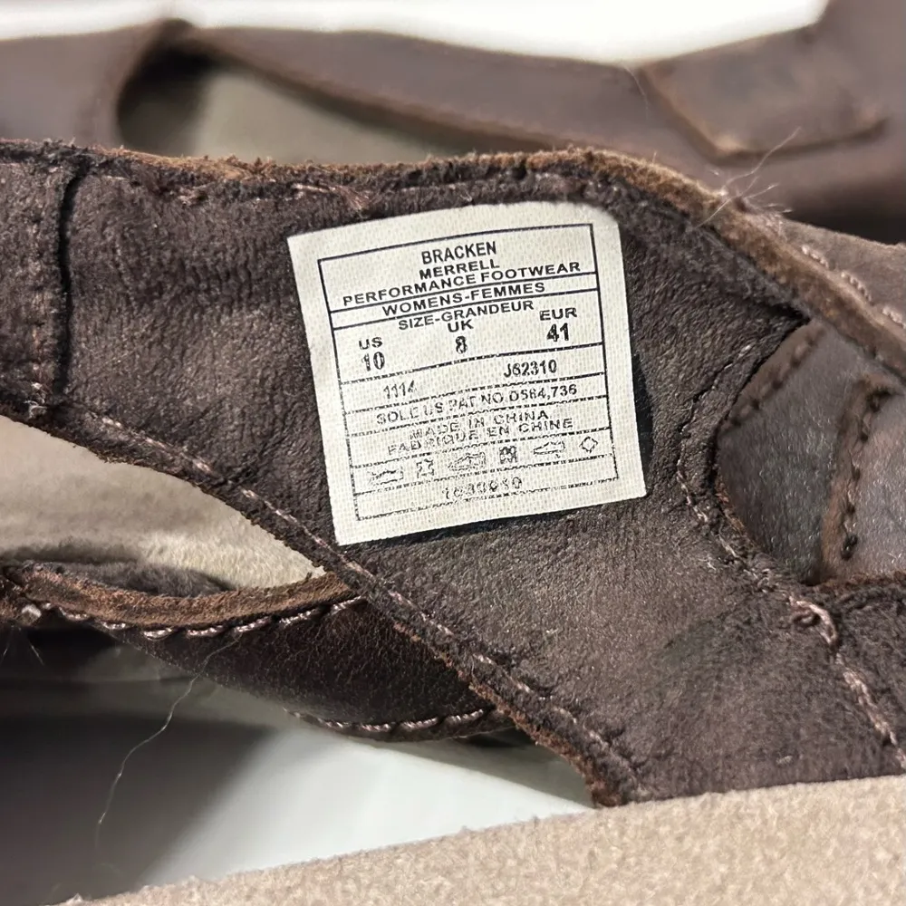 Merrell Bracken brown leather comfort outdoor walking sandal size 10 - Image 9