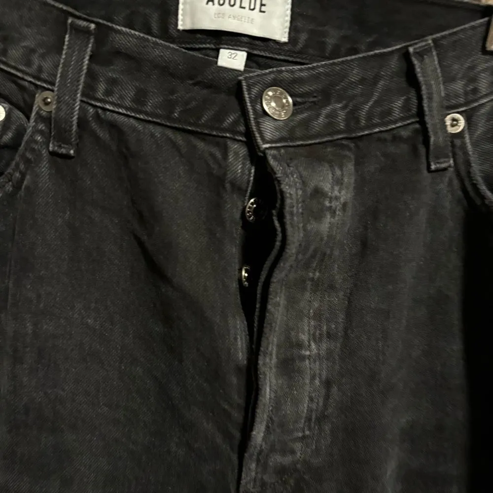 AGOLDE Lana Mid Rise Vintage Straight Jean in Disorder Black- Size 32 - Image 6