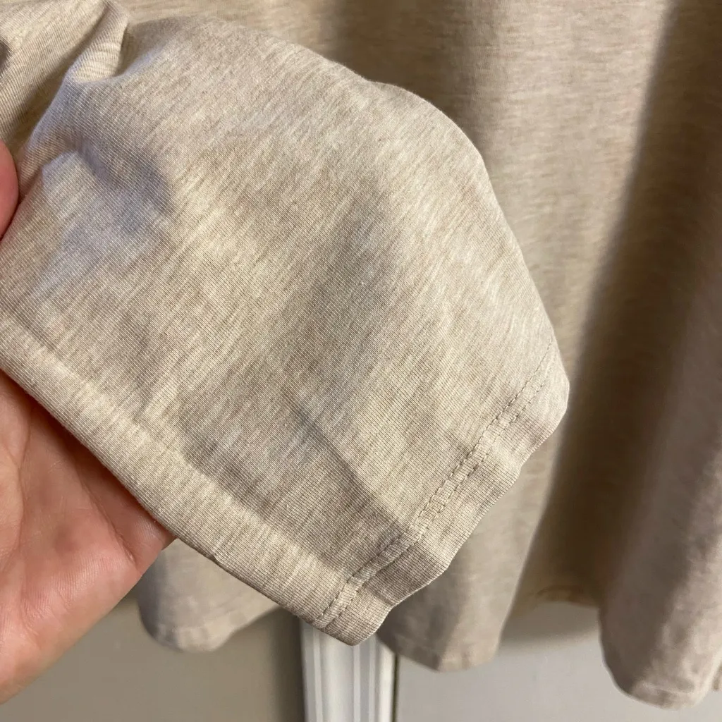 J Jill pure Jill pima cotton shirttail tee tunic top heather cream Large - Image 5