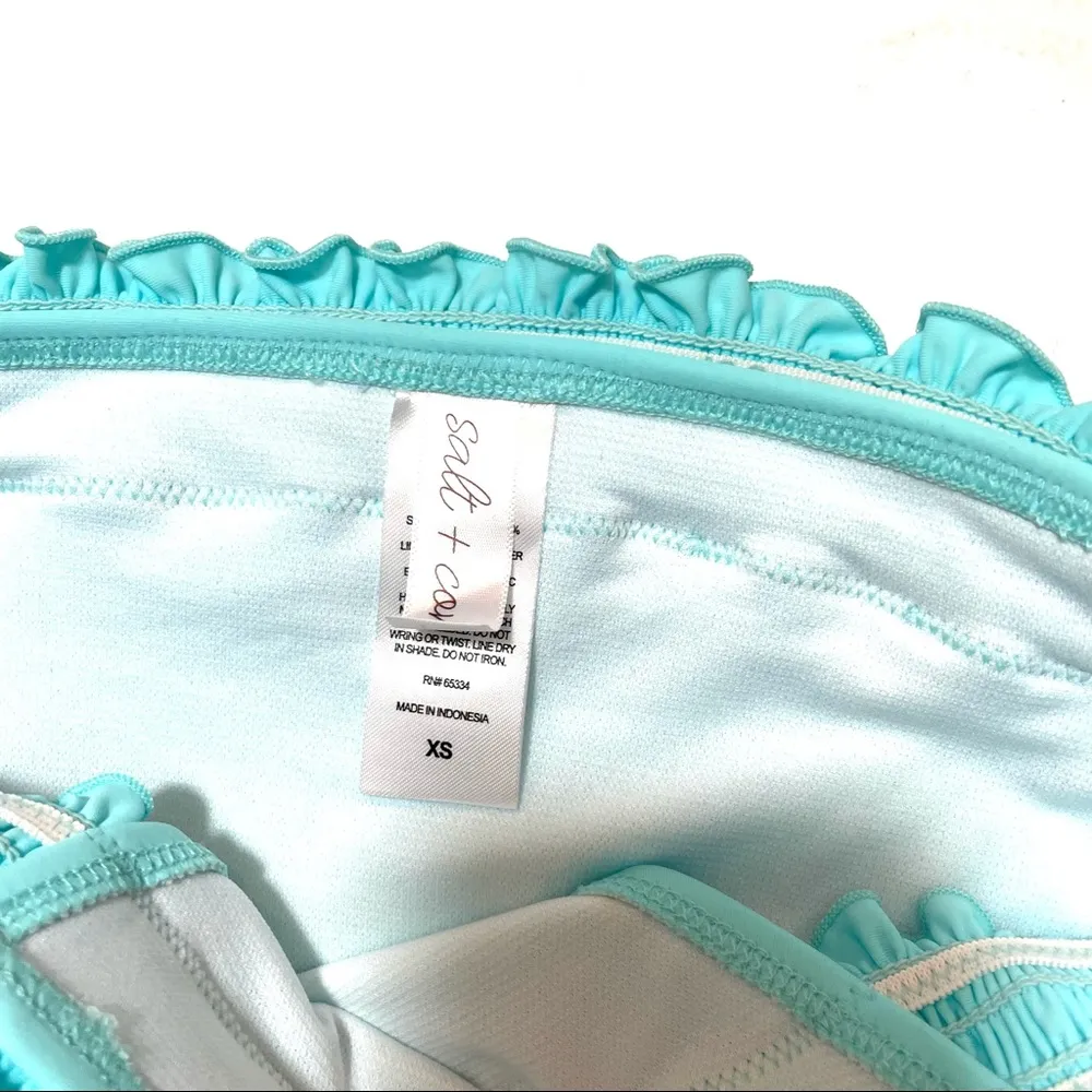 Salt + Cove Juniors' blue Smocked Bikini Bottom - Image 4