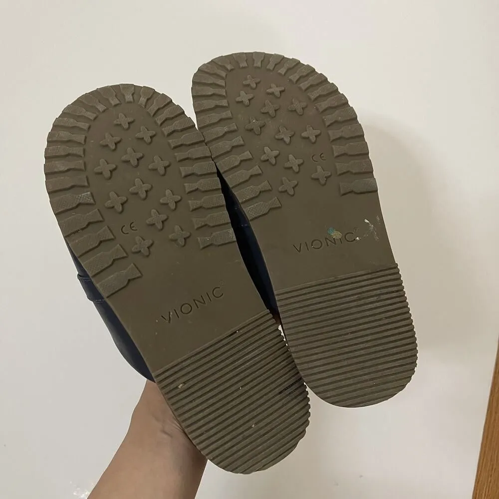 Vionic Georgie Slip On Leather Chain Mule in Navy Size 7 - Image 7