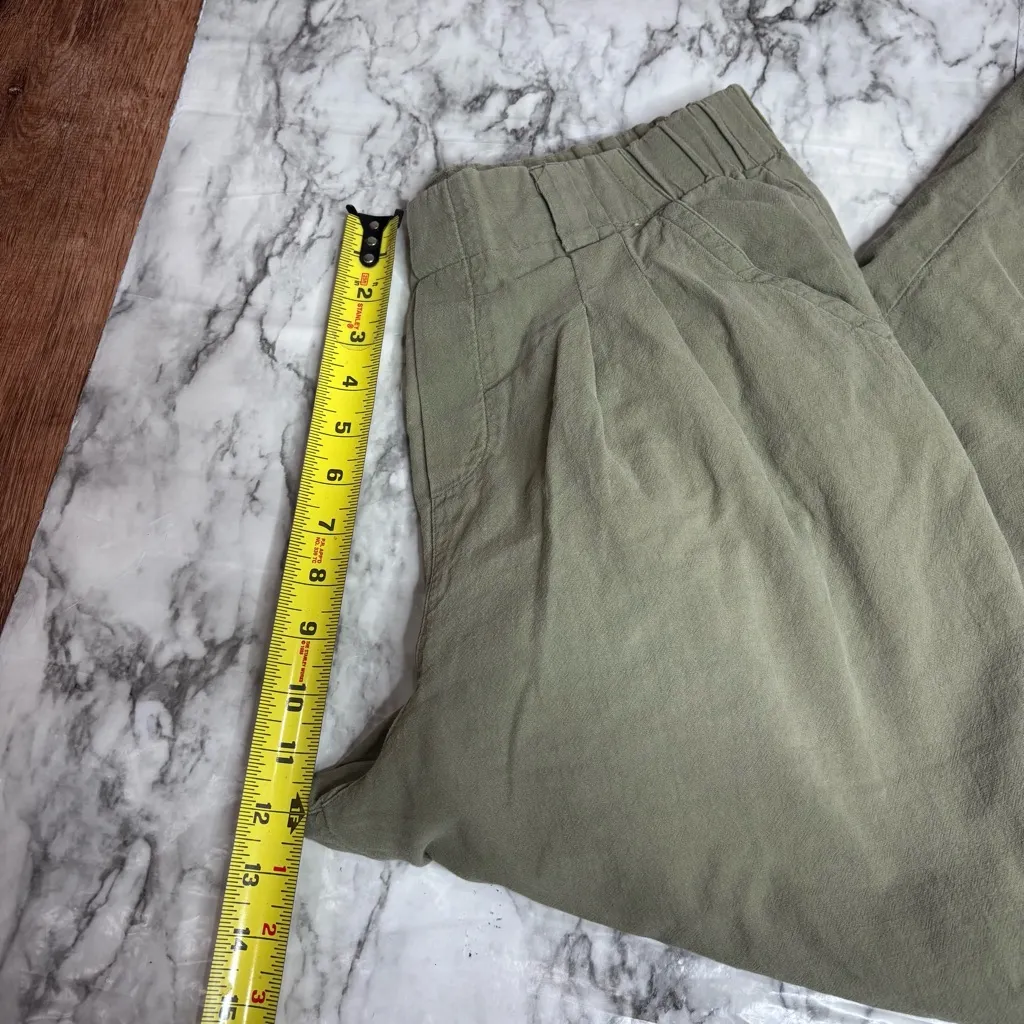 Halara High Waisted green Wide Leg Flowy Palazzo Cotton Pants small - Image 3