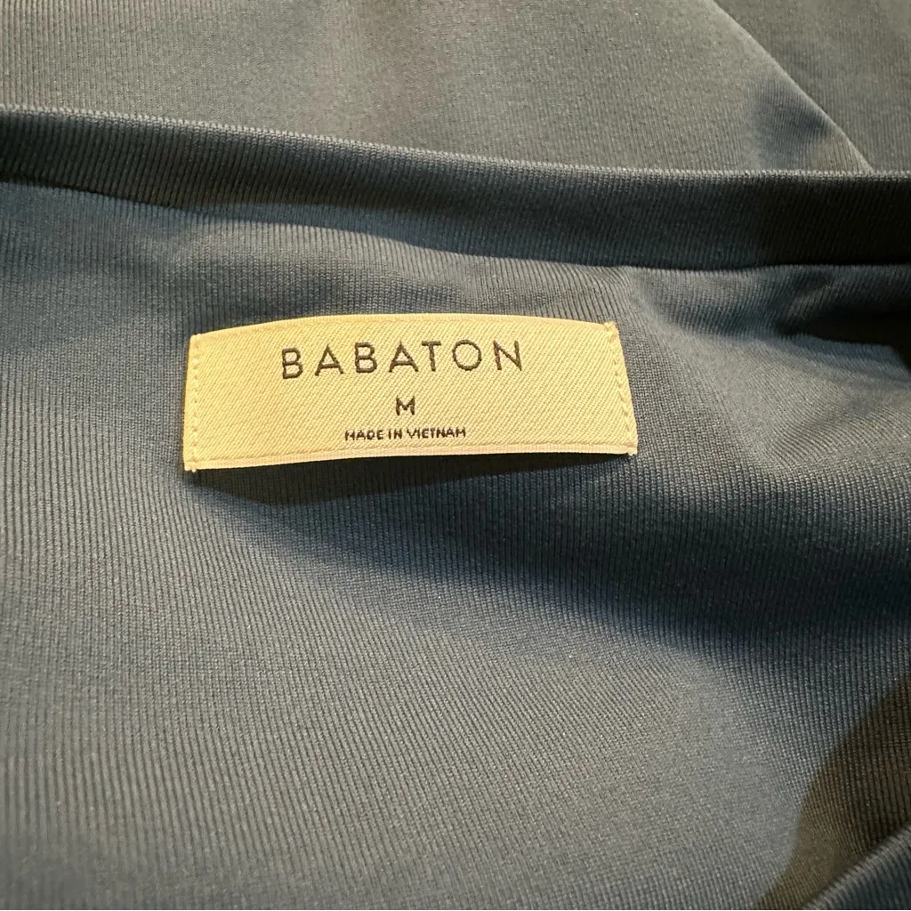 BABATON Aritzia Blue Contour 90s Stretch Bodysuit Teal Sleeveless Medium - Image 7