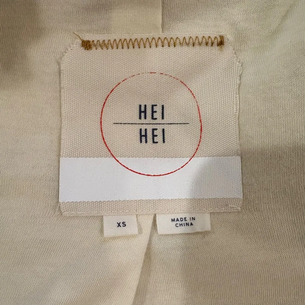 Anthropologie Hei Hei faux fur cream  long vest sz XS S - Image 5