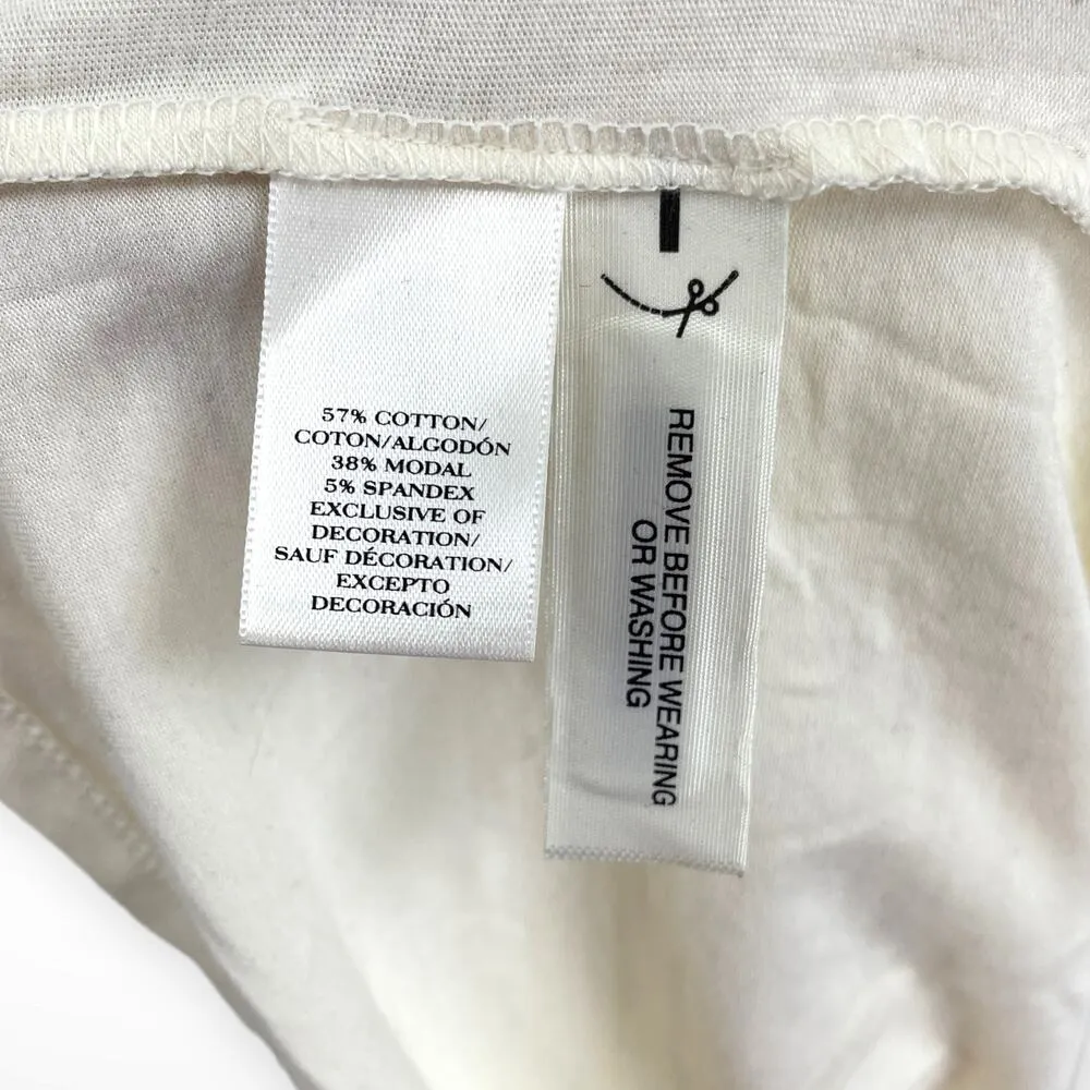 00s ANN TAYLOR Vintage Cream Boat Neck Half Sleeve Lace Bow Blouse Size L - Image 6