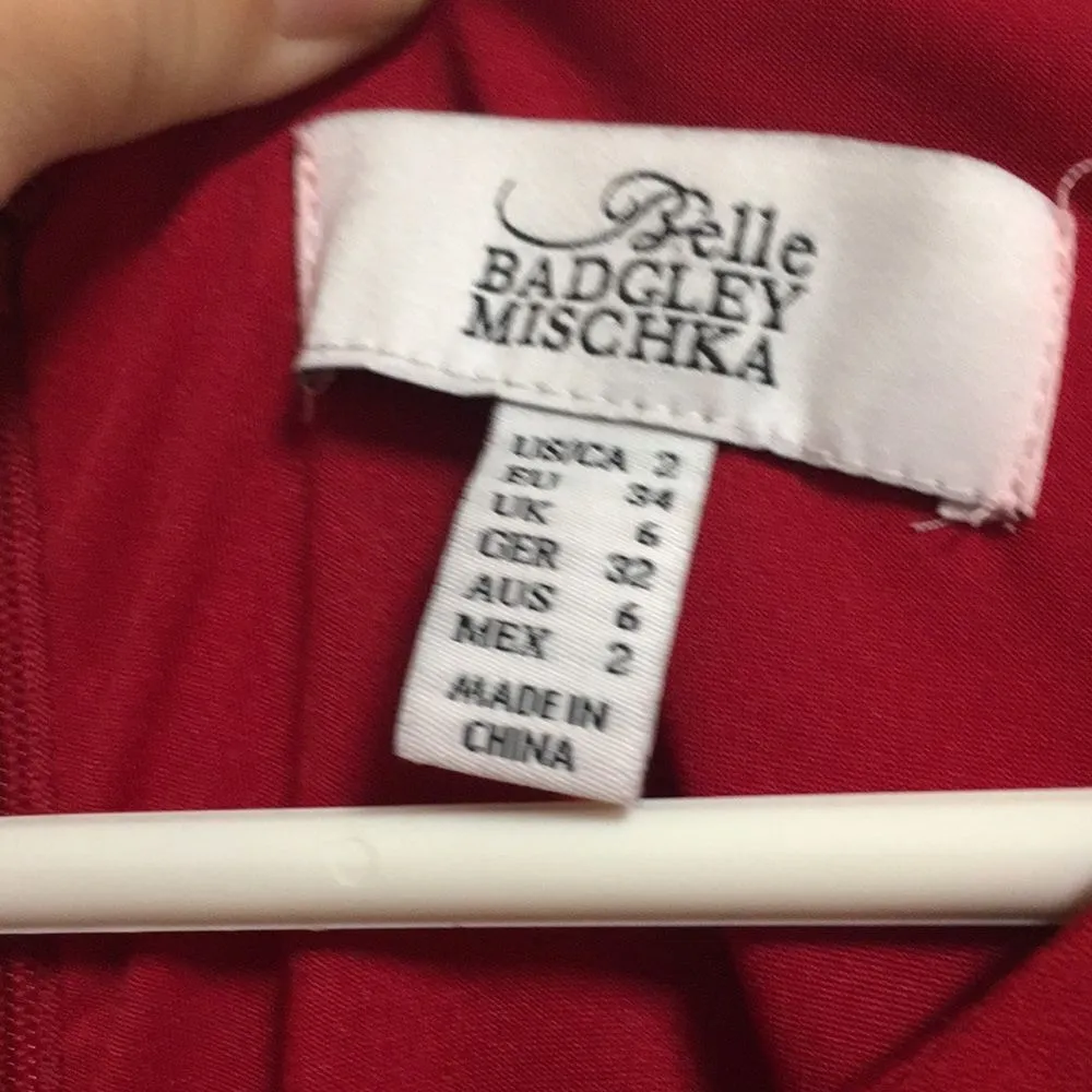 Belle Badgley Mischka Red Dress Size 2 Christmas Formal MIDI - Image 2