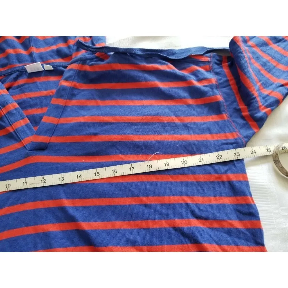 GAP Red Blue Long Sleeve V-Neck Cotton Hoodie Womens Sz (S) - Image 8