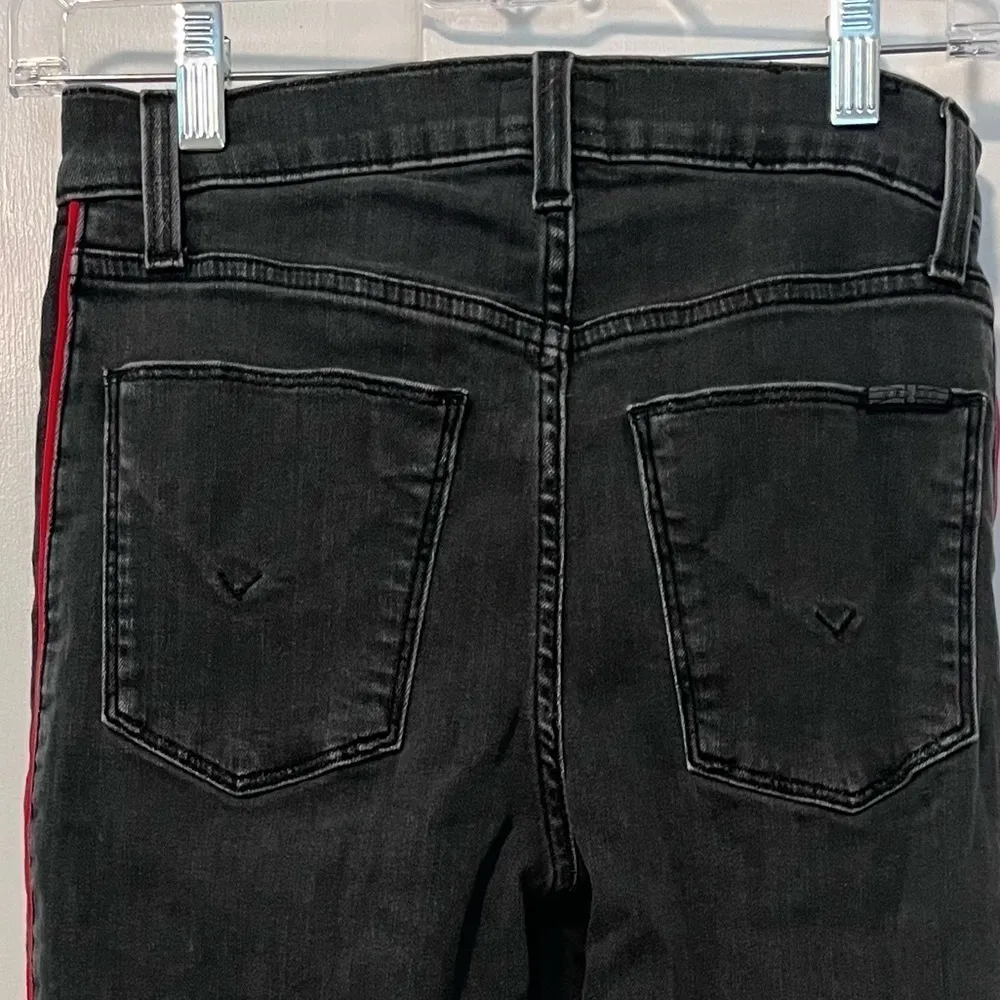 Hudson Zoeey High Rise Faded Black & Red Tuxedo Stripe Ankle Jeans 25 - Image 8
