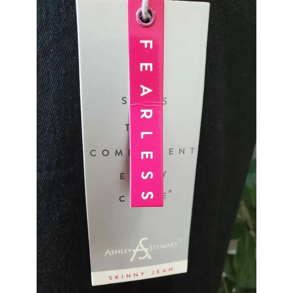 Ashley Stewart Women Black Denim Cotton Skinny Fit High Rise Casual Jeans - Image 5