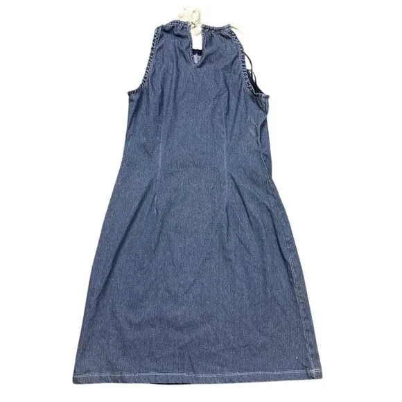 J. McLaughlin Women's Blue Maria Knit Denim Halter Knee Length Dress‎ Size S - Image 6