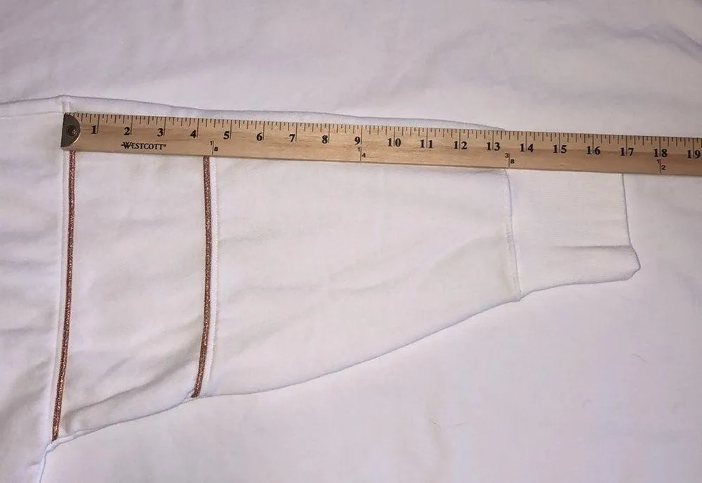 USPA Boxy Cropped Sweatshirt White XL Copper Long Sleeve - Image 6