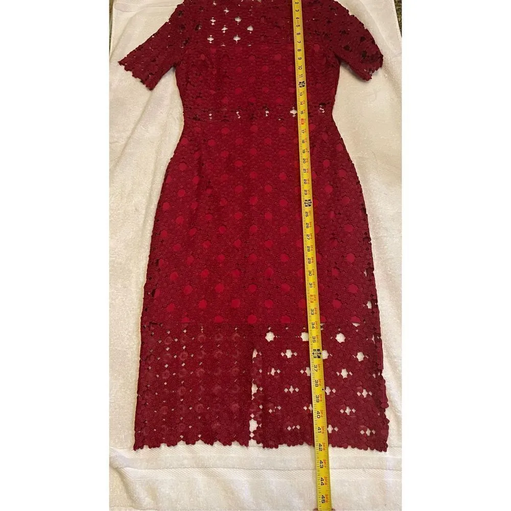 Lulus Burgundy Crochet Laced Bodycon Midi Dress Size S/ Party/ Cocktail/Formal - Image 12