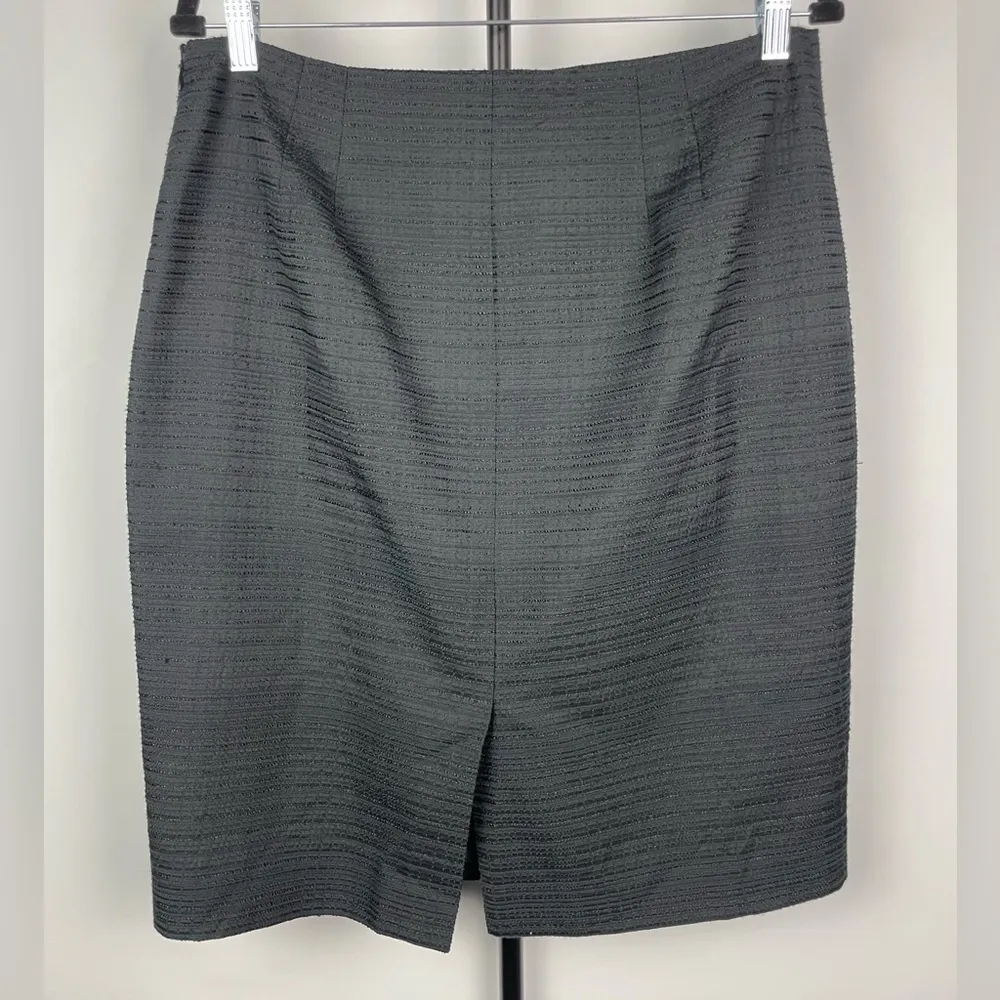 Ann‎ Taylor Black Textured Professional Career Pencil Skirt - Image 5