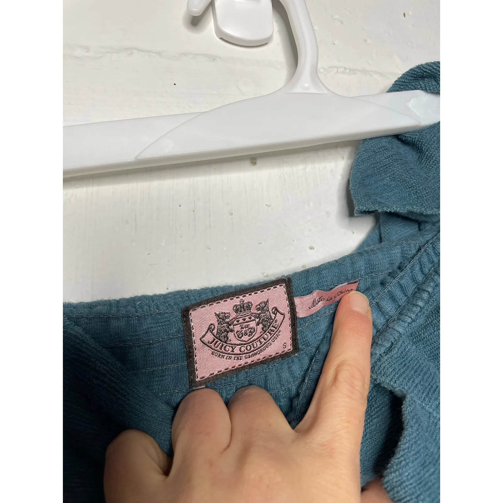 Vintage Y2k Juicy Terry Cloth Tube Dress One Shoulder Teal Blue Size Small - Image 3