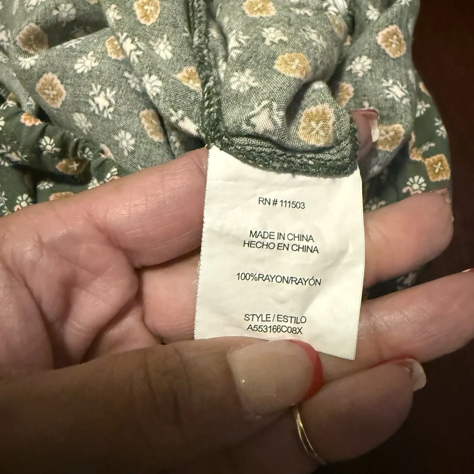 AUW Women's Olive Green‎ Gold Floral Print Wide Leg Crop Jumpsuit Rayon Sz 3X # - Image 14