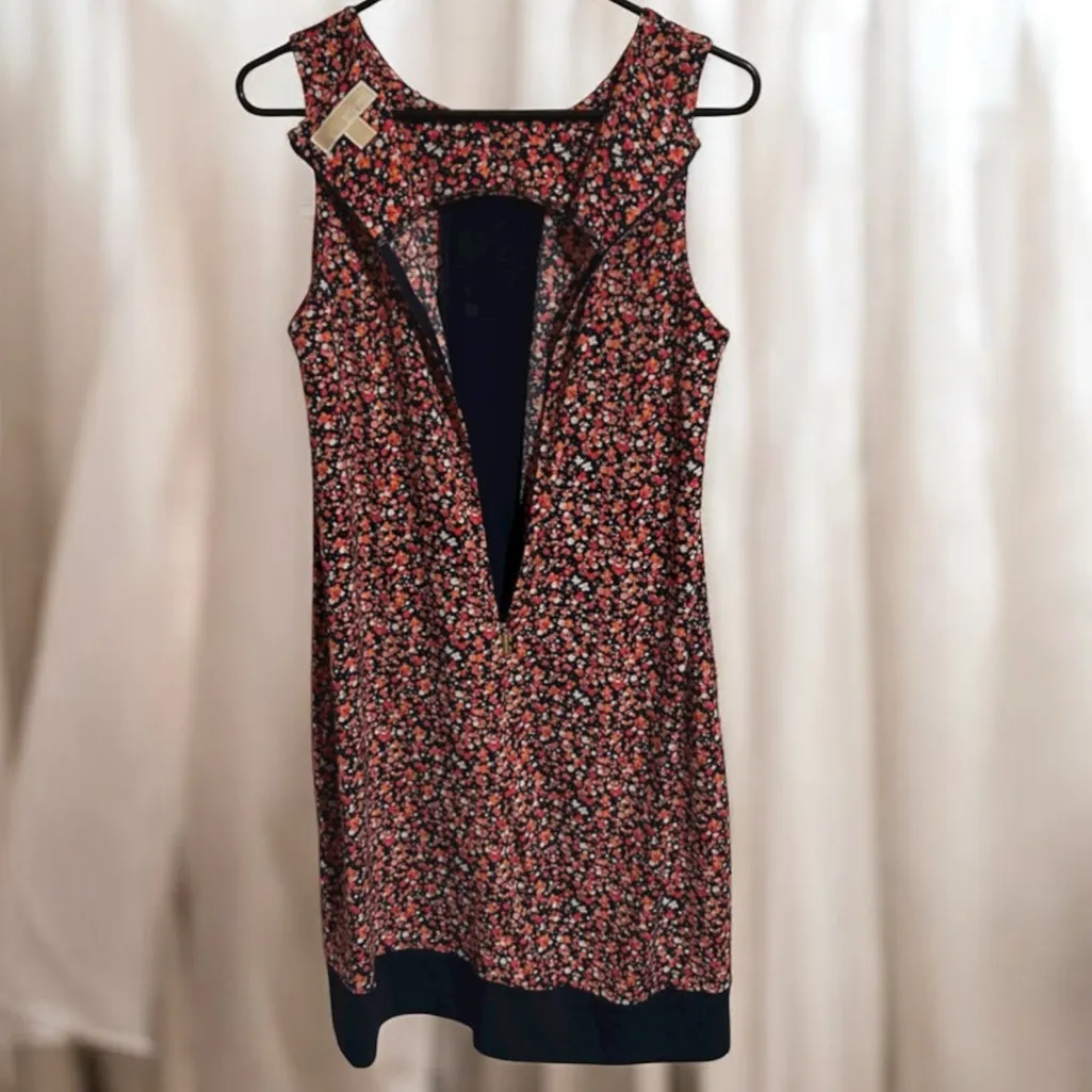 Michael Kors Black and Red Floral Mini Dress - Image 2
