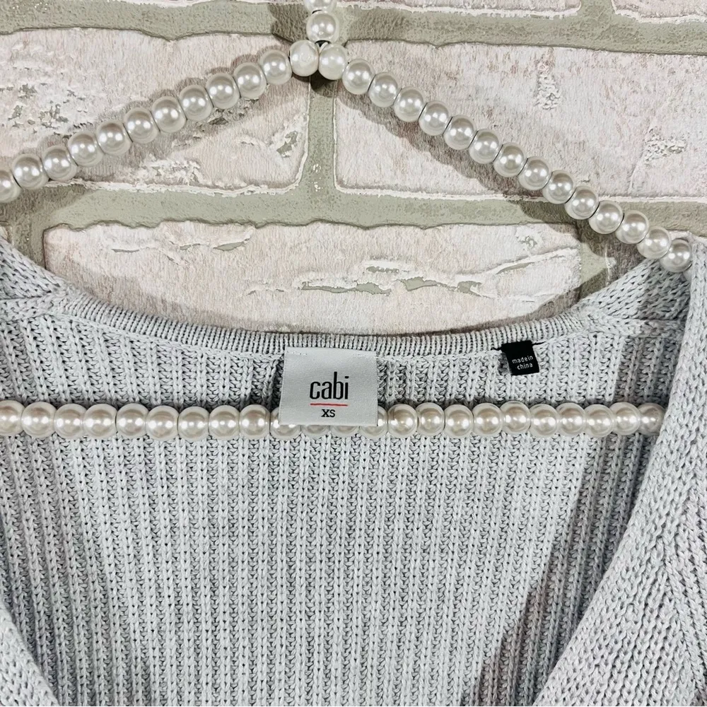 Cabi Style 3531 Deep V Neck Side Zip Long Sleeve Sweater Size XS - Image 7