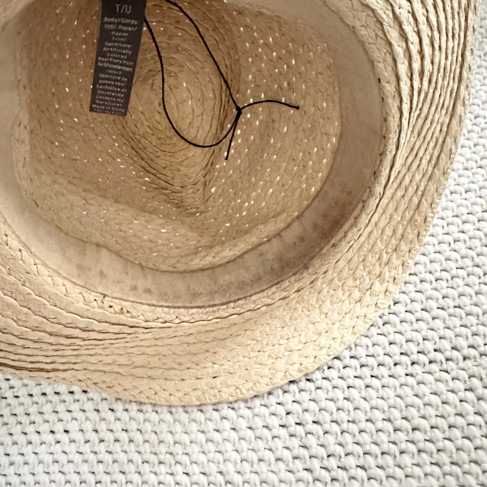 Vince Camuto Beige Straw Leopard Pony Hair Band Summer Hat Floppy Panama OS - Image 7