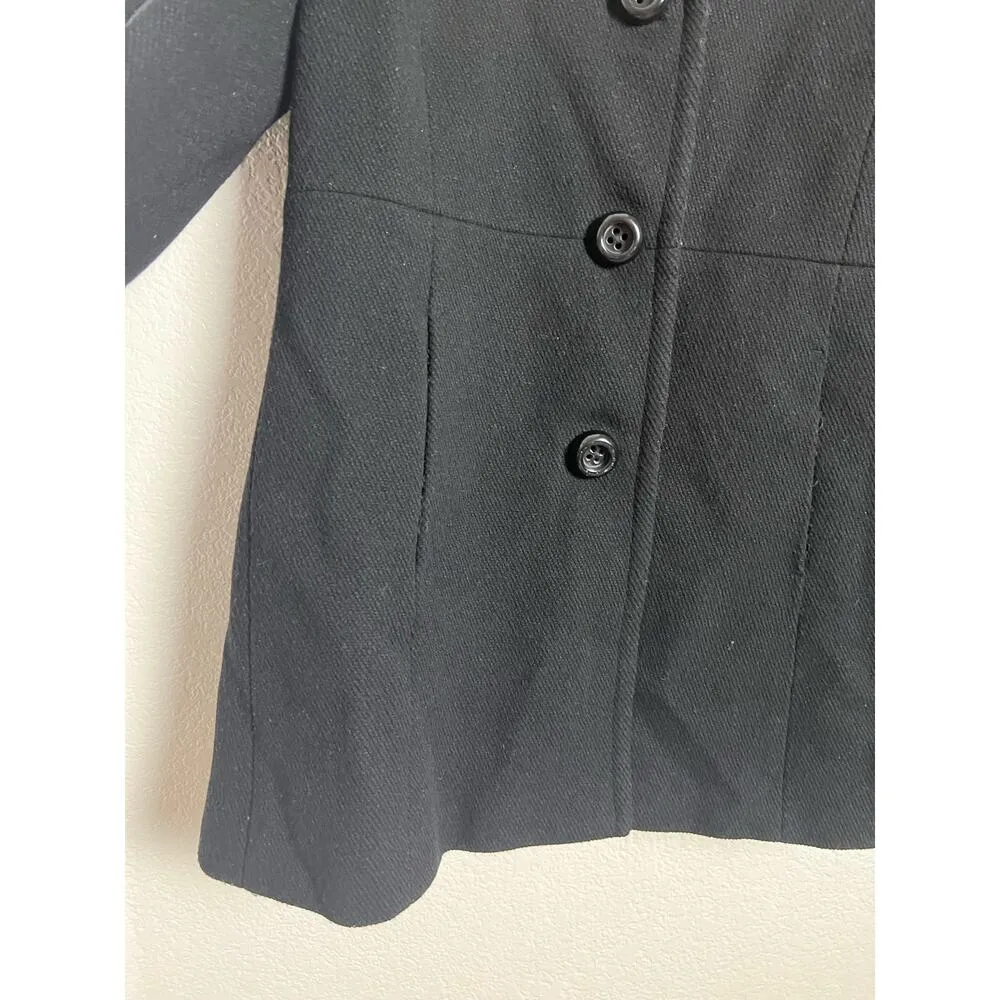 J.Crew Single-Breasted Black Wool Winter Pea Coat Size 8 - Image 8