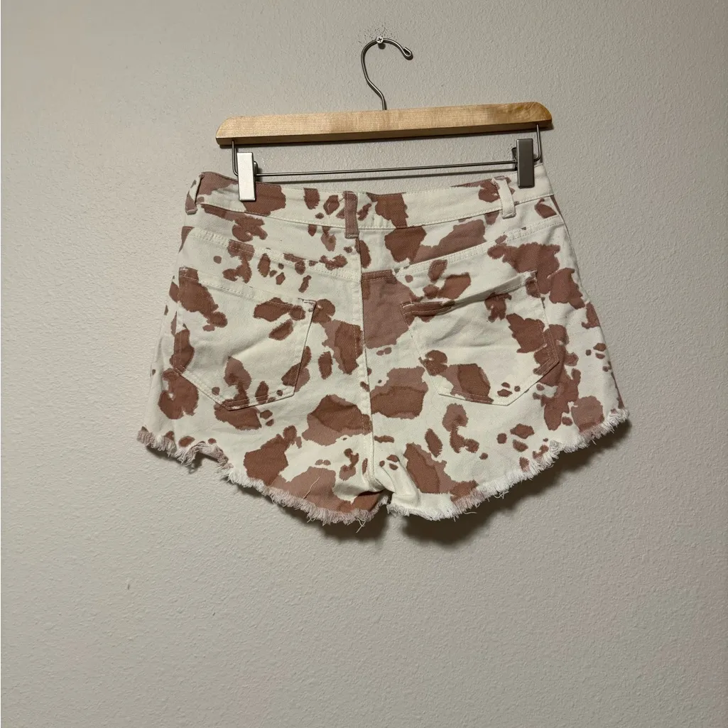 Altar'd State Brown and White Jean Shorts - Image 3