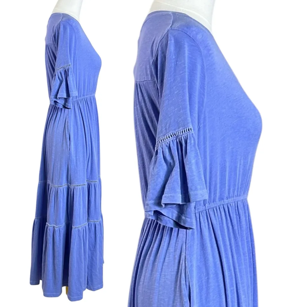 Anthropologie Sundry Tiered Maxi Midi Dress Turquoise Size Small NWT - Image 3