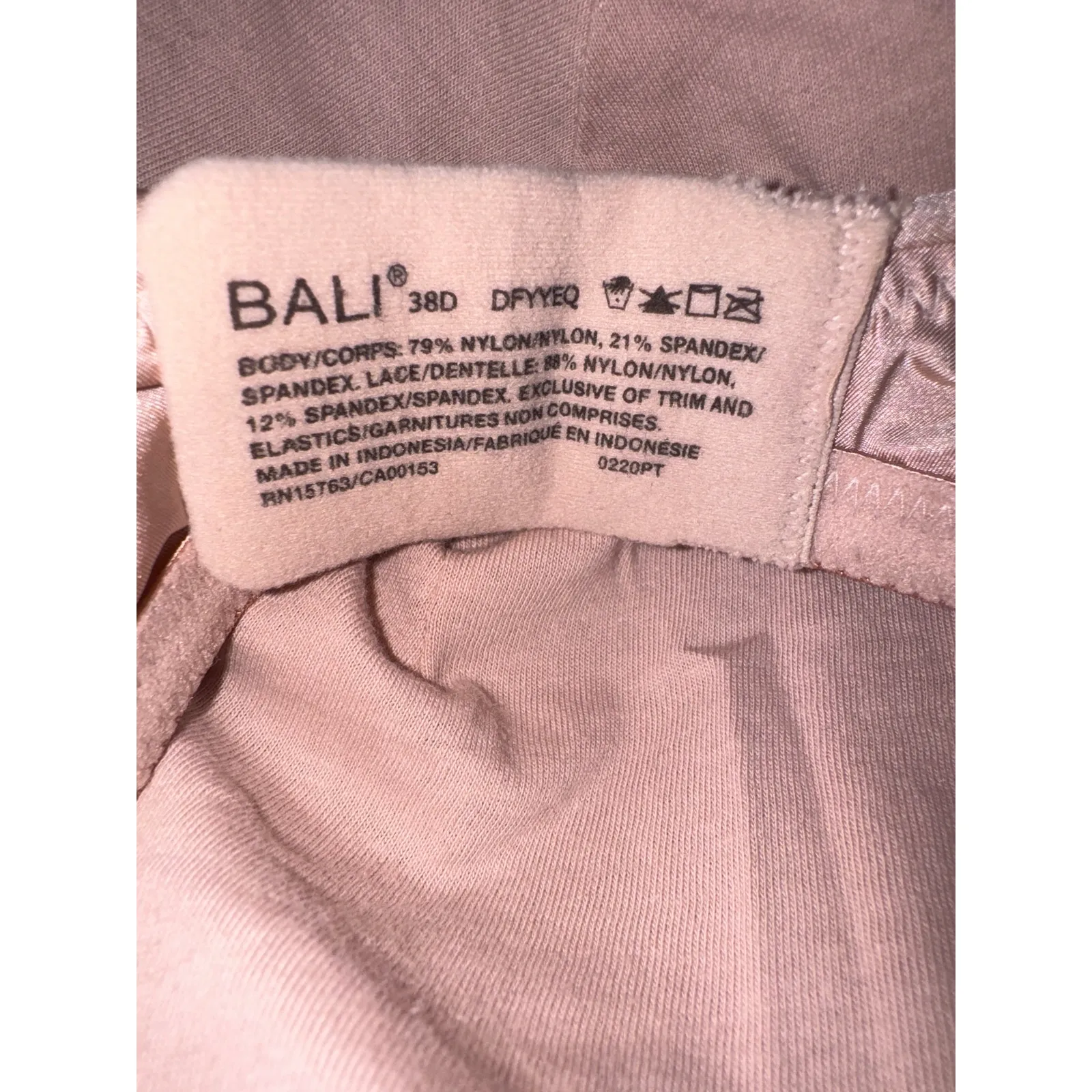 Brand New Bali Comfort Women's Size 38D Blush Pink Full Coverage Bra - Image 5