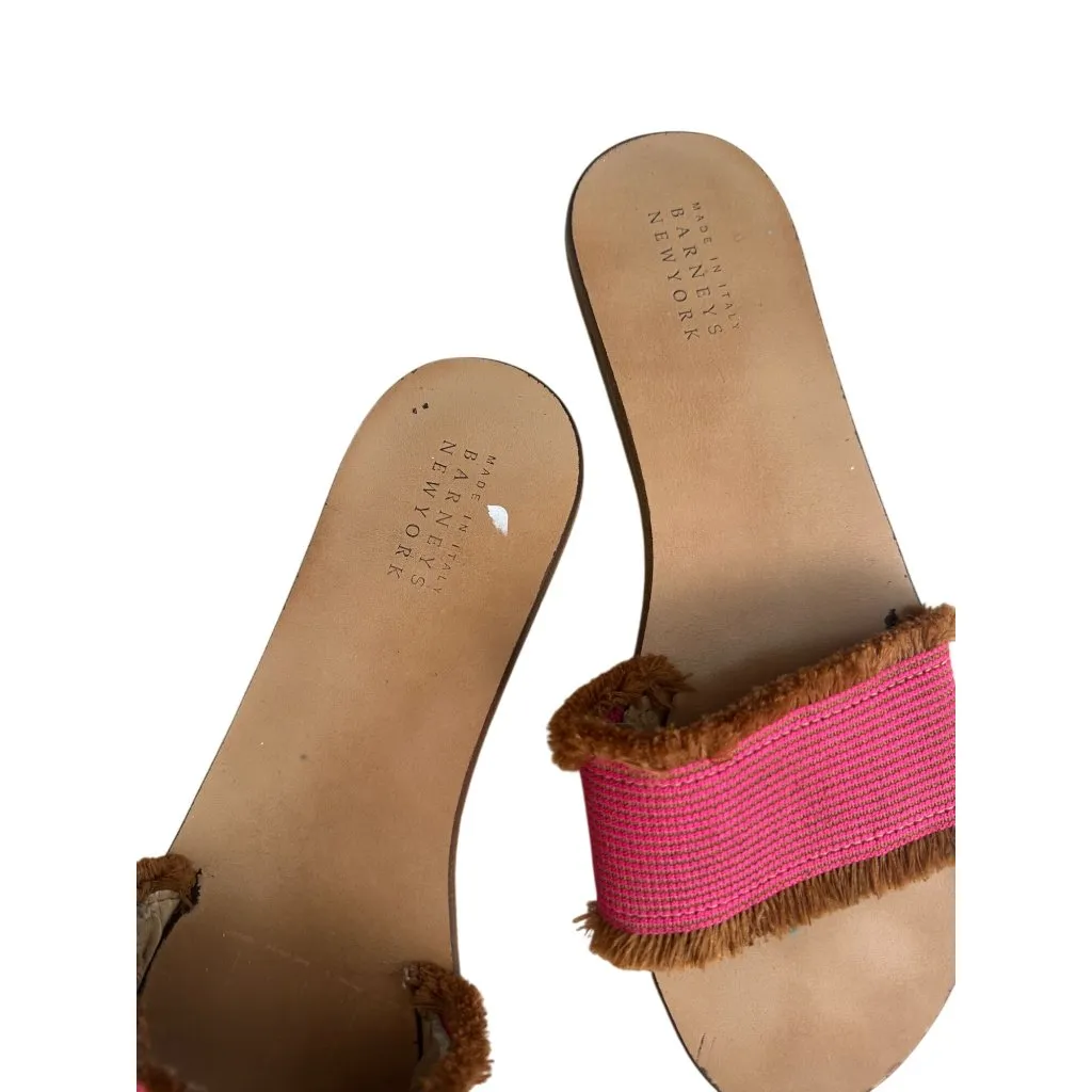 BARNEYS NEW YORK Red Fringe Slide sandals Size 41 / 11 - Image 2