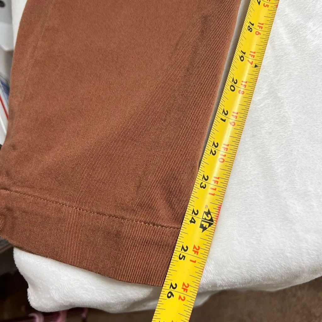 Quince Organic Stretch Cotton Twill Straight Leg Cropped Pants 8 Rust Women - Image 10