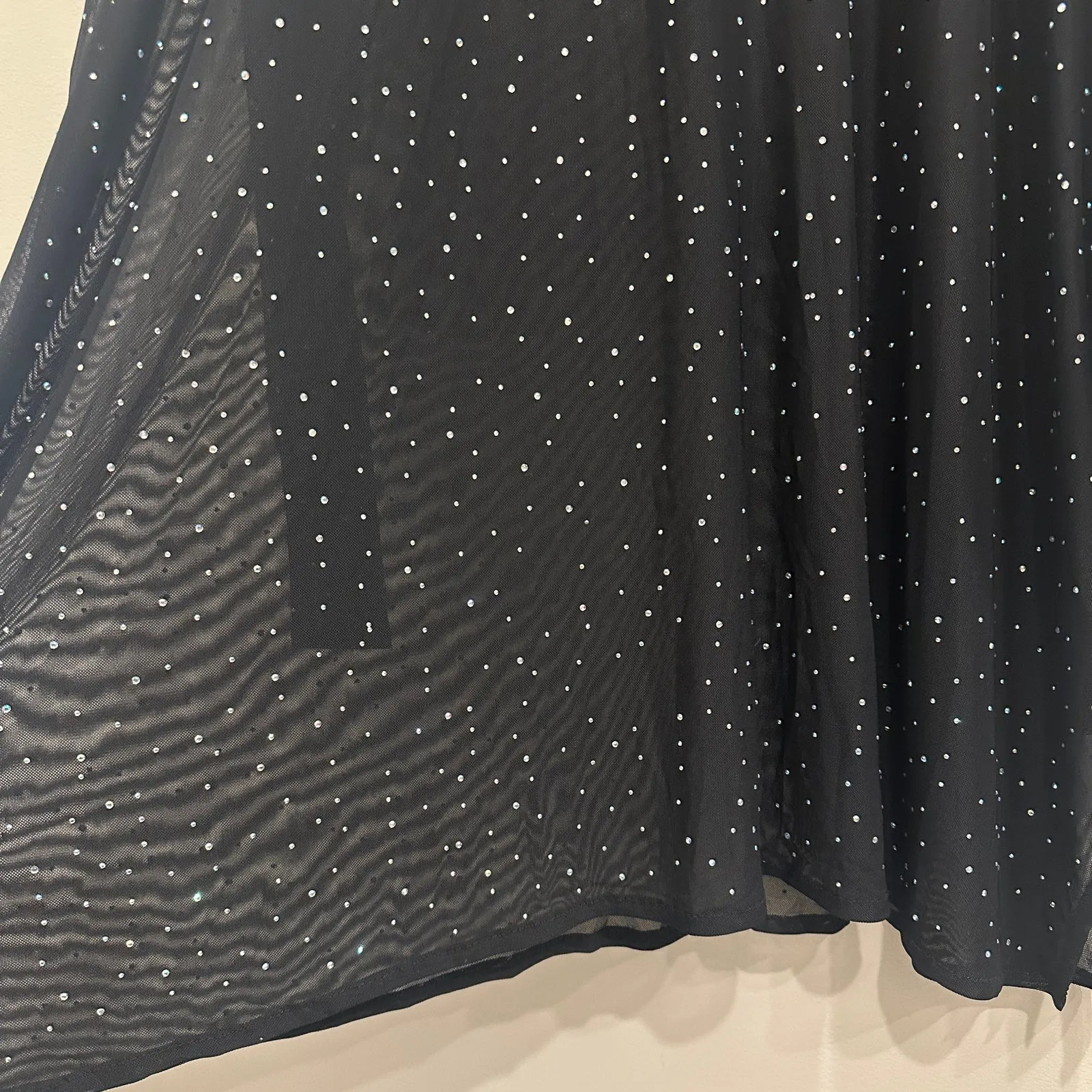 Eva Franco NWT Black Sheer Mesh Sparkle Rhinestone Long Sleeve Top 3X Glam Party - Image 7