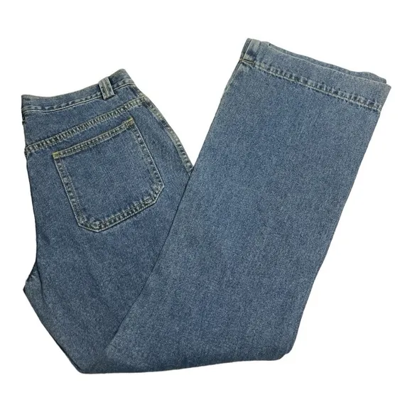 Quick wide Flare jeans with 2 flap covers pockets in the front size 9 Blue - Image 2