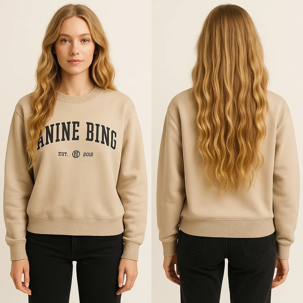 Anine Bing Dylan University Logo Sweatshirt Large 100% Cotton F268 - Image 2