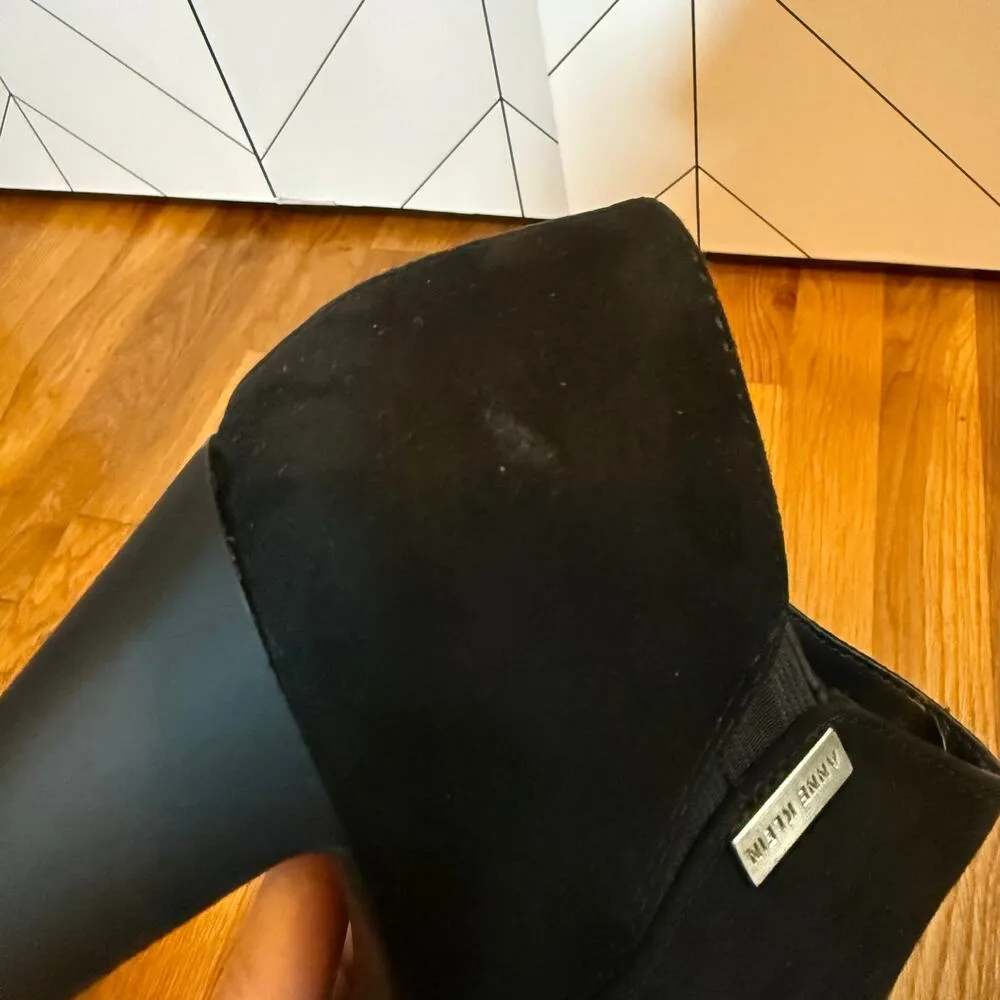 Anne Klein AK Xland iFlex Womens 9 Black Suede Round Toe High Heel Boots Booties - Image 12