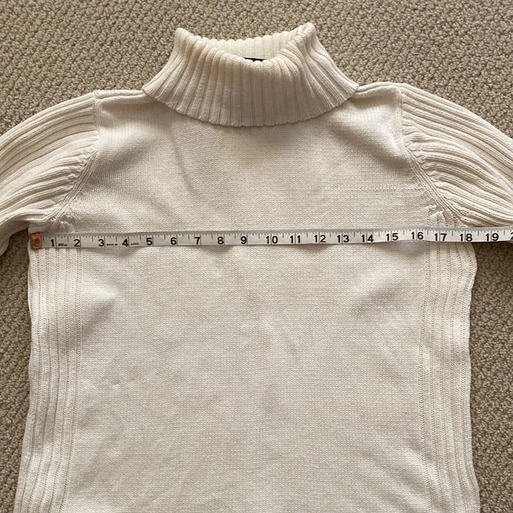 Charter Club Turtleneck Sweater Cream Medium Pullover Ribbed Long Sleeve EUC - Image 5