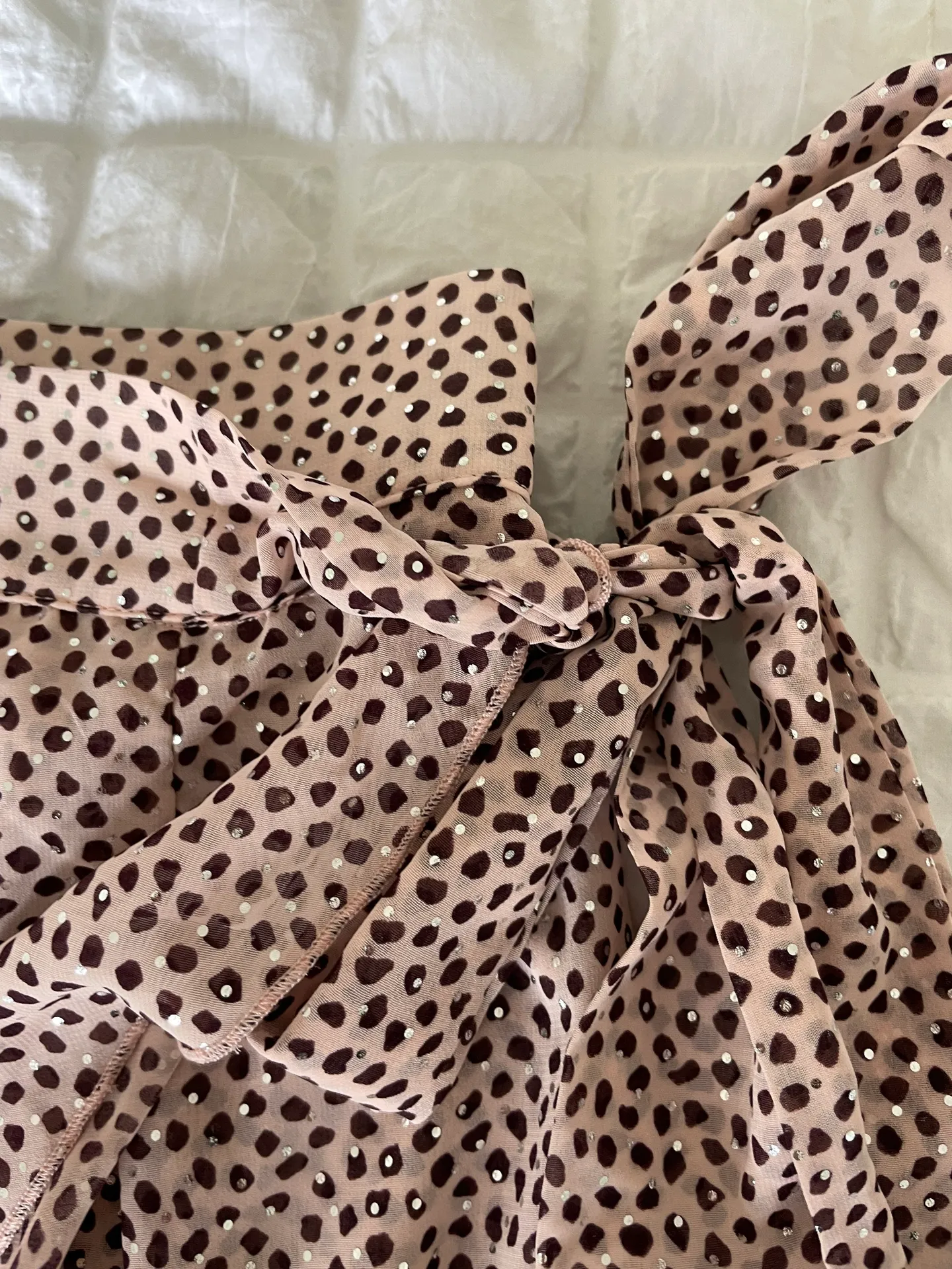 Sabina Musayev Nissa Peach Metallic Ruffle Midi Skirt - Image 8