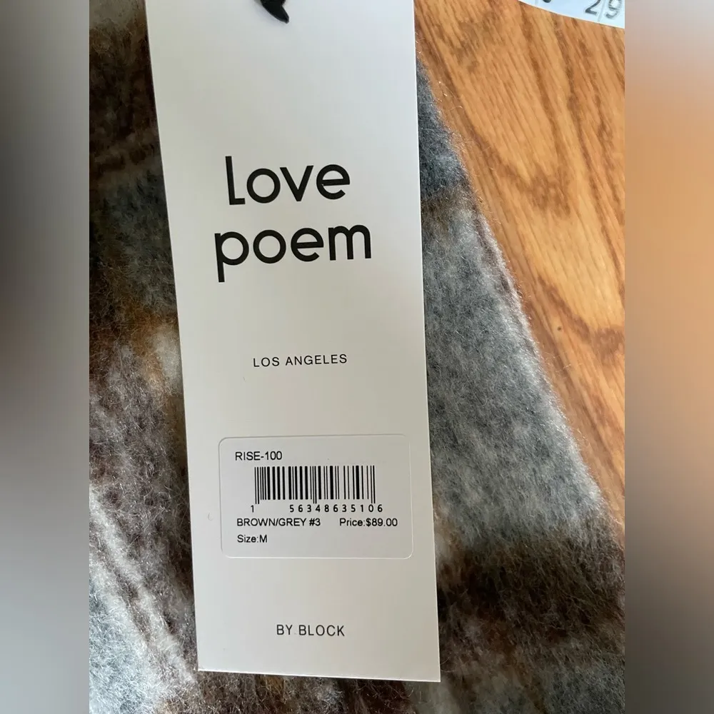 NEW Love Poem Cream Brown and Blue Plaid Jacket Shacket Sz M Size M - Image 8