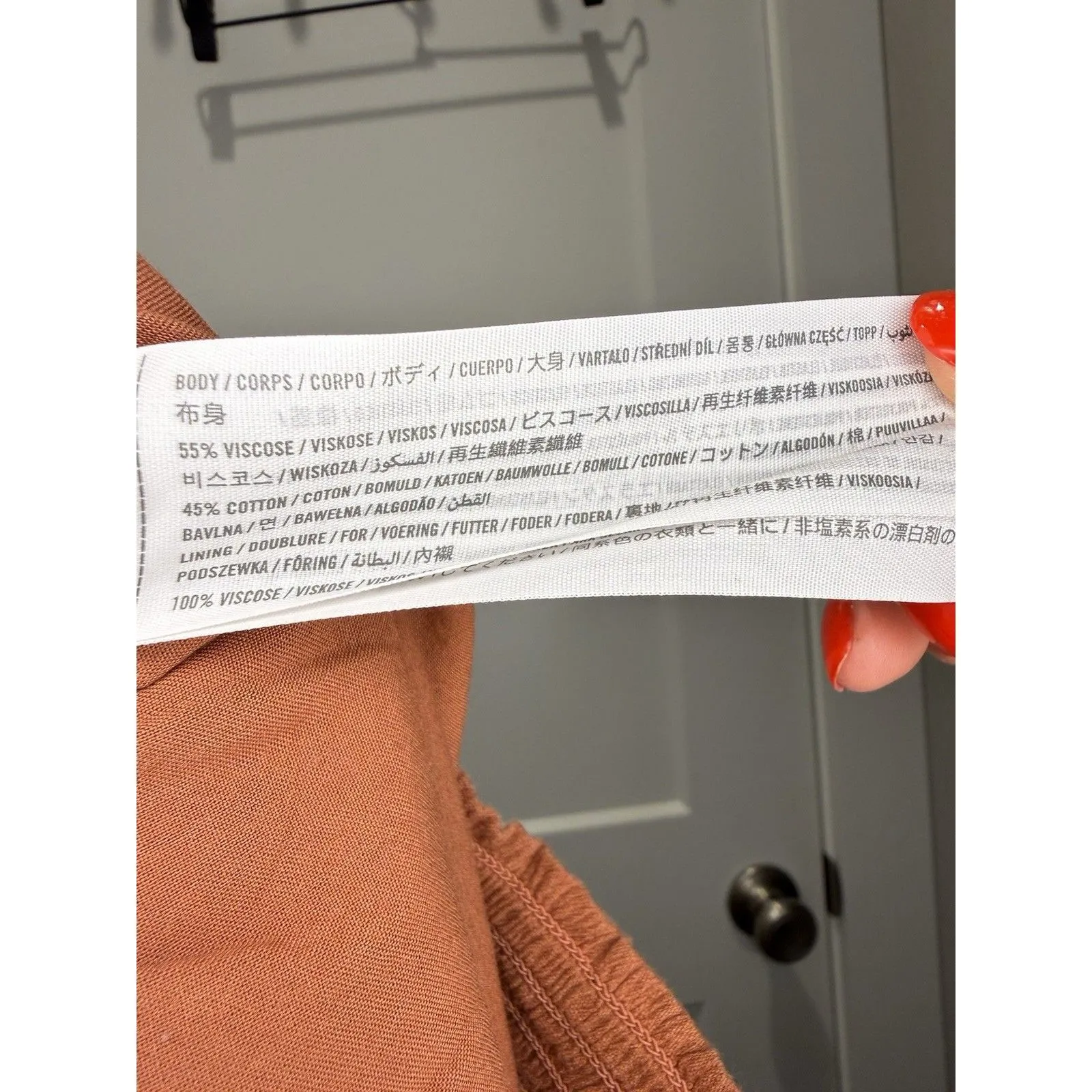 Abercrombie & Fitch Women’s Rust Gauze Wide Leg Pants Elastic Waist Boho Medium - Image 5