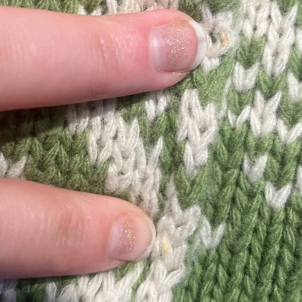 Sundance Womens Lambswool Boxy Cardigan Nordic Fair Isle Green Cream Sz s - Image 8