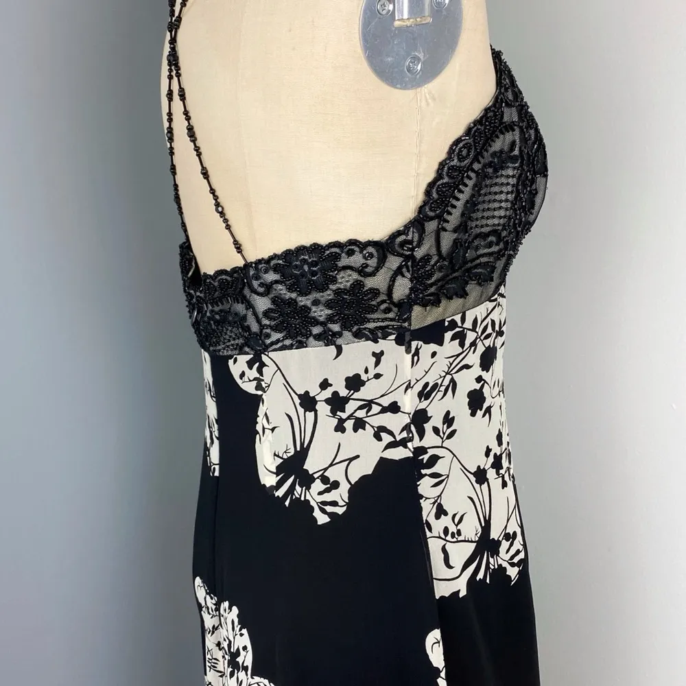 Women's Floral Beaded Maxi Dress Black Size 12 - Image 4