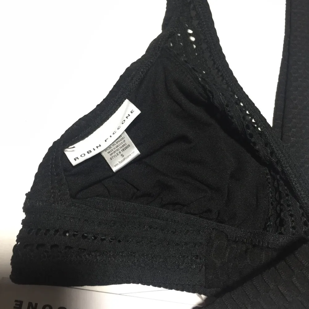 Robin Piccone Perla Halter Bikini Top In Black Size S - Image 11