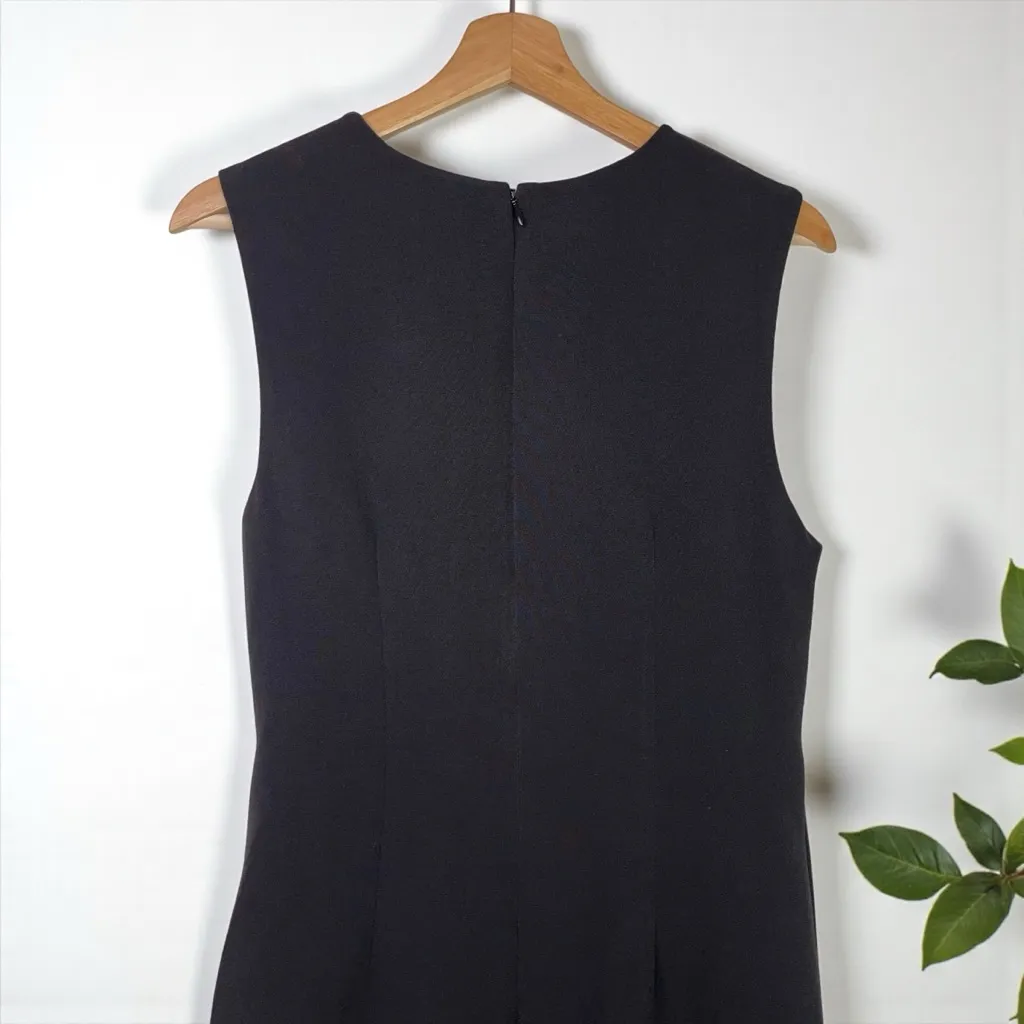 Ava & Aiden Black Pleat Detail Sleeveless Sheath Dress Size 4 - Image 6