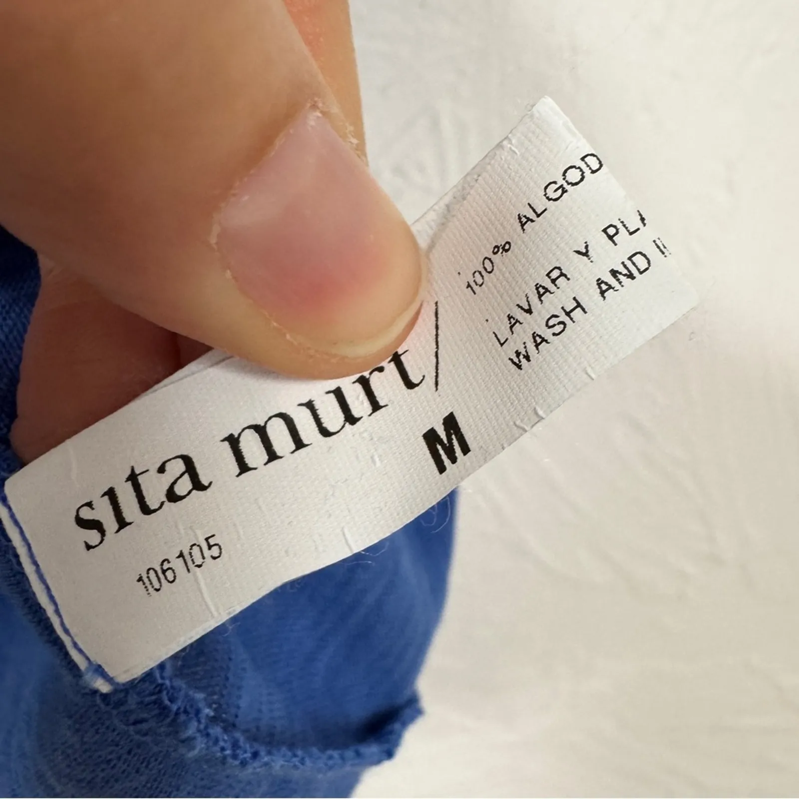 Sita Murt Blue Cotton Short Sleeve Tee Shirt Womens M Natural Fibers Comfort Top Size M - Image 9