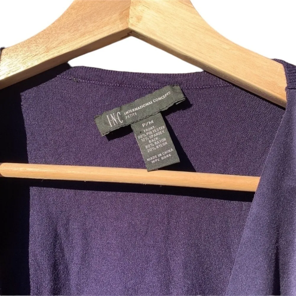 INC FRINGED boho blue suede like vest size PM - Image 3