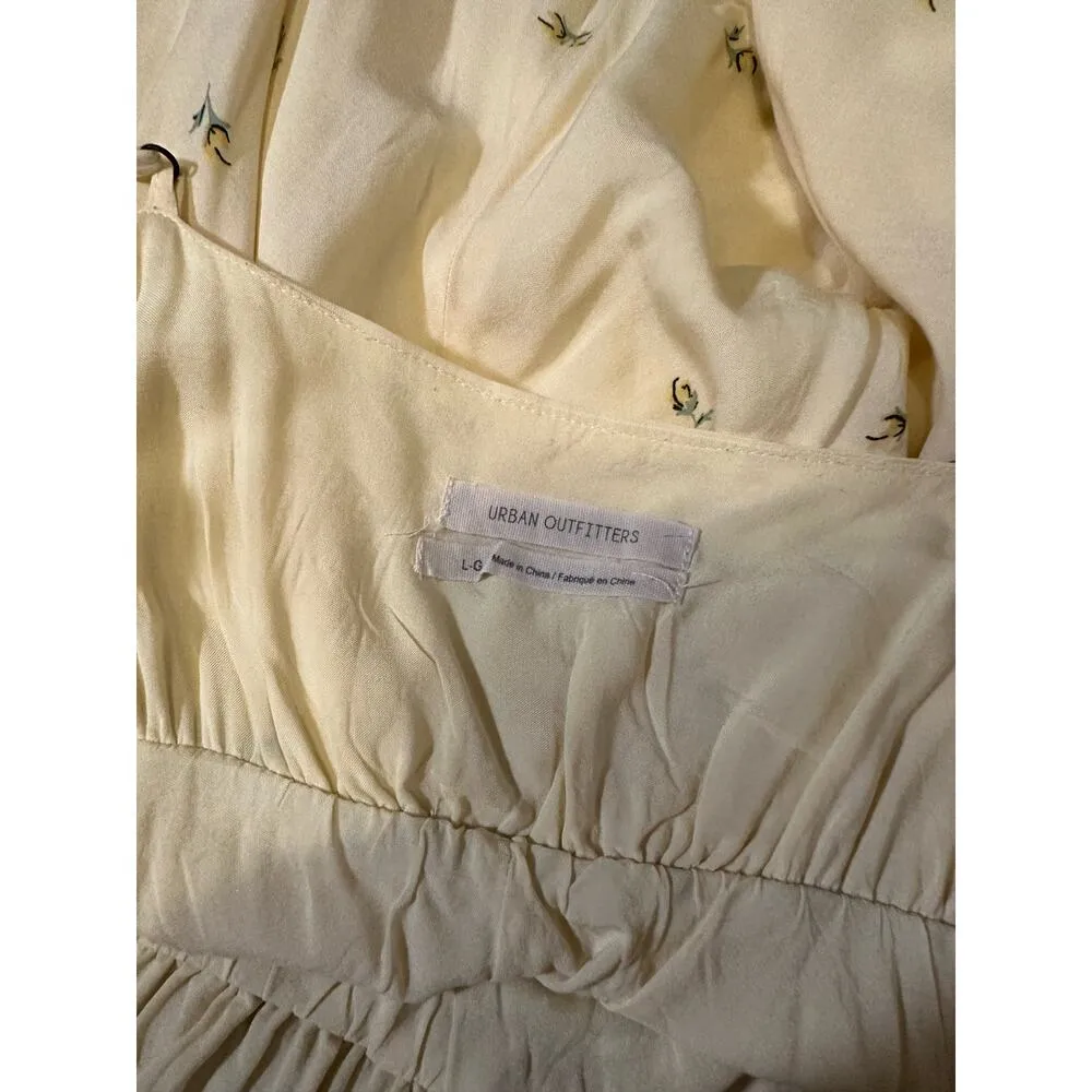 Urban Outfitters Yellow Floral Handkerchief Spaghetti Strap Midi Dress Large - Image 8